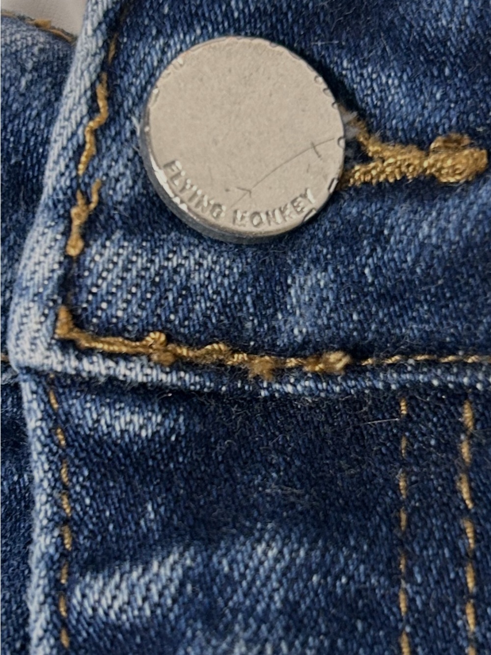 Flying Monkey Indigo Distressed High Rise Super Flare Jeans - Picture 7 of 7